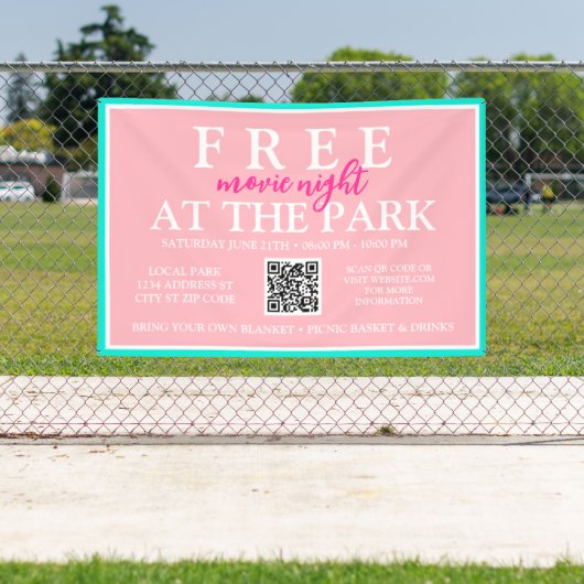 映画の夜を楽しむ公園 | カスタム夏イベント 横断幕 (インサイチュ)