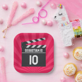 映画の夜クラッパーボード誕生日パーティー ペーパープレート (パーティー)