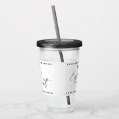 映画の夜パーソナライズされた名ホワイトグレー アクリルタンブラー (左)