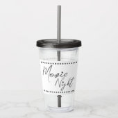 映画の夜パーソナライズされた名ホワイトグレー アクリルタンブラー (正面)