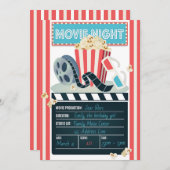 映画の夜パーティー招待状 招待状 (正面/裏面)