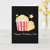 映画の夜ポップコーンとチケット カード (黄色い花)