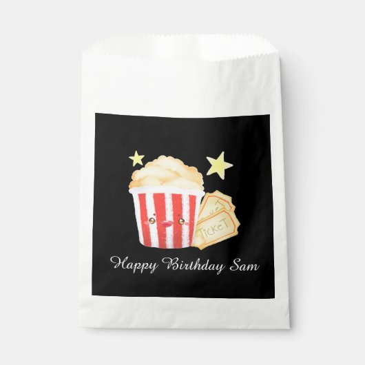 映画の夜ポップコーンとチケット フェイバーバッグ (正面)