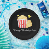 映画の夜ポップコーンとチケット ペーパープレート (パーティー)