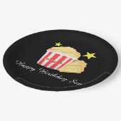 映画の夜ポップコーンとチケット ペーパープレート (アングル)