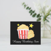 映画の夜ポップコーンとチケット ポストカード (スタンド正面)