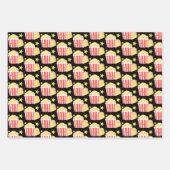 映画の夜ポップコーンとチケット ラッピングペーパーシート (正面)