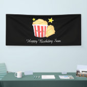 映画の夜ポップコーンとチケット 横断幕 (トレードショー)