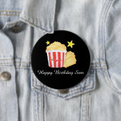 映画の夜ポップコーンとチケット 缶バッジ (インサイチュ)