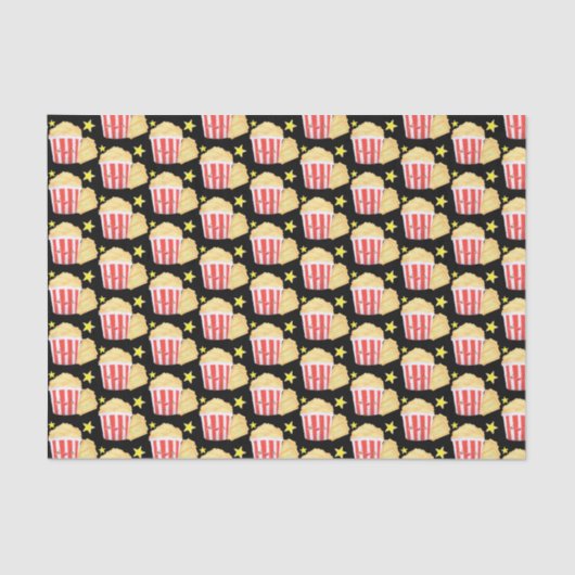 映画の夜ポップコーンとチケット 薄葉紙 (正面)