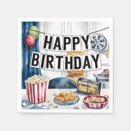 映画の夜ポップコーン誕生日パーティー スタンダードカクテルナプキン