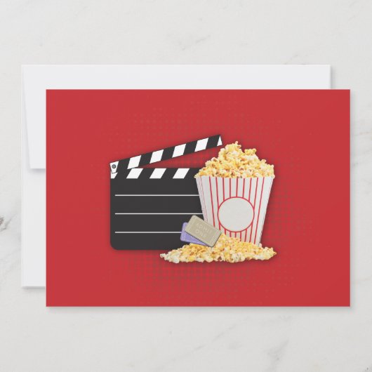 映画の夜レッドシネマ誕生日パーティーの写真 招待状 (裏面)