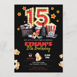 映画の夜劇場第15誕生日招待状 招待状