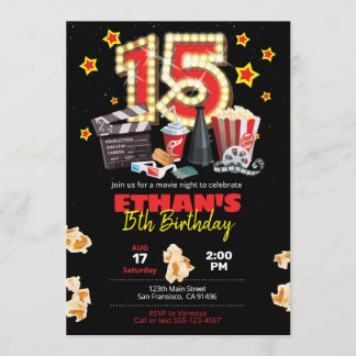 映画の夜劇場第15誕生日招待状 招待状