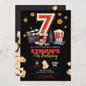 映画の夜劇場-第7誕生日招待状 招待状 (正面/裏面)