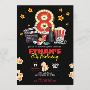 映画の夜劇場-第8誕生日招待状 招待状