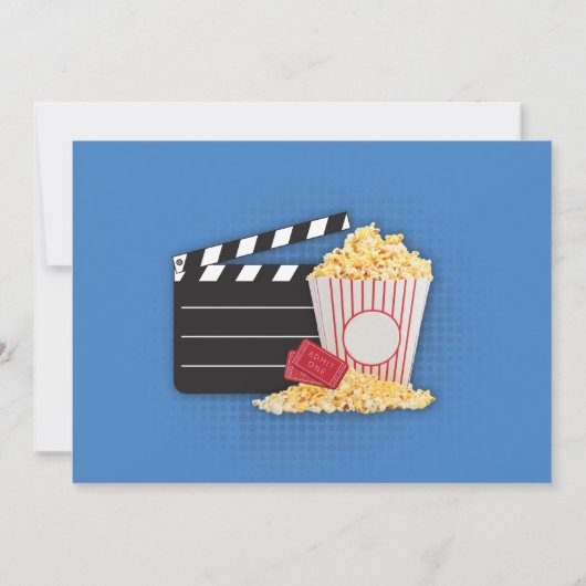 映画の夜映画映画誕生日パーティーの写真 招待状 (裏面)