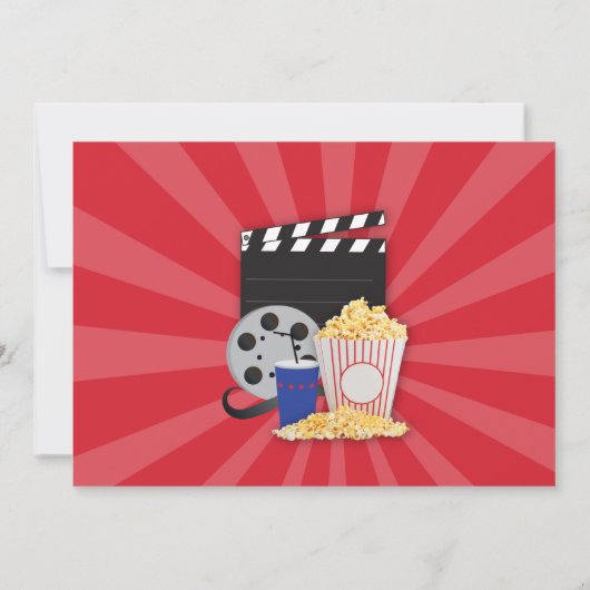 映画の夜映画映画誕生日パーティーの招待 招待状 (裏面)