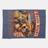 映画の夜最高の- Furry Friend - Cute Cat & Dog キッチンタオル (横)