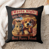 映画の夜最高の- Furry Friend - Cute Cat & Dog クッション (ブランケット)
