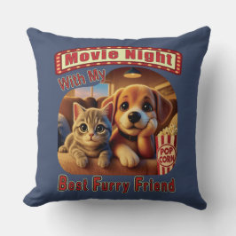 映画の夜最高の- Furry Friend - Cute Cat & Dog クッション