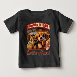 映画の夜最高の- Furry Friend - Cute Cat & Dog ベビーTシャツ