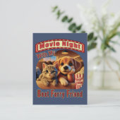 映画の夜最高の- Furry Friend - Cute Cat & Dog ポストカード (スタンド正面)