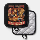 映画の夜最高の- Furry Friend - Cute Cat & Dog 鍋敷き (正面/裏面)