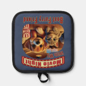 映画の夜最高の- Furry Friend - Cute Cat & Dog 鍋敷き (正面)