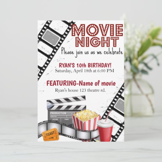 映画の夜間誕生日の招待 招待状 (スタンド正面)