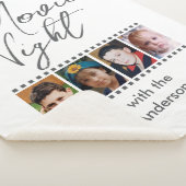 映画の夜4写真の家族グレー シェルパブランケット (3/4)