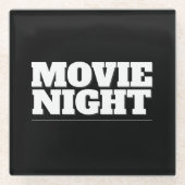 映画の夜 ガラスコースター (正面)