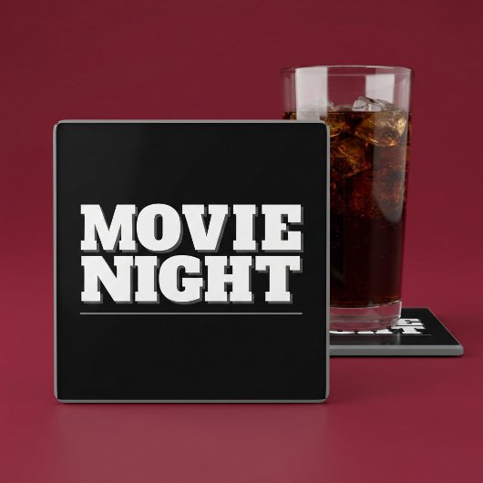 映画の夜 ガラスコースター