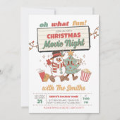 映画の夜 ホリデー クリスマス パーティー 招待状 (正面)
