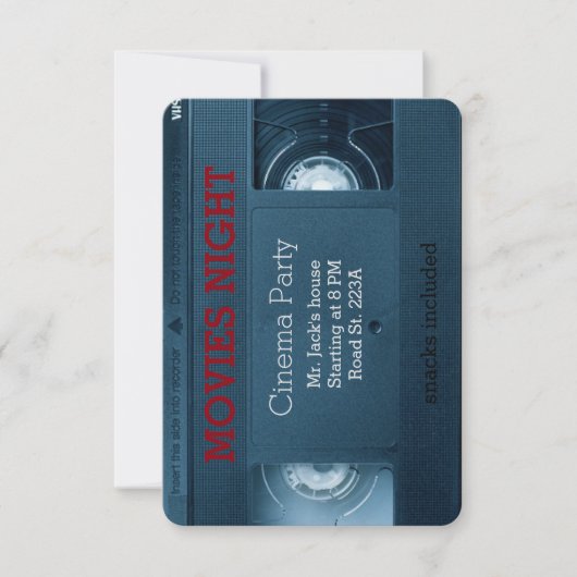 映画の夜 ホームハウス パーティー 招待状 (正面)