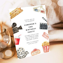 映画の夜 児童の誕生日パーティーの招待状