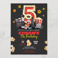映画の夜、劇場 - 5歳の誕生日招待状