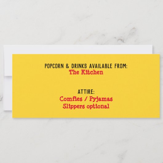 『映画の夜』 招待状 (裏面)