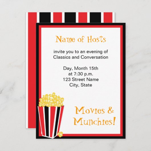 映画の夜 招待状 (正面/裏面)