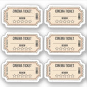 映画の夜 映画スター評価ラベル シネマチケット シール (正面)