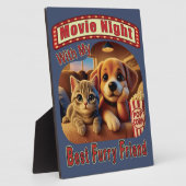 映画の夜 - 最高の毛皮の友達 - かわいい猫 & 犬 フォトプラーク (側面)