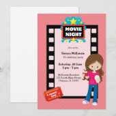 映画の夜 * 背景色を選んで 招待状 (正面/裏面)