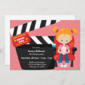 映画の夜 * 背景色を選んで 招待状 (正面/裏面)