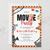 映画の夜 誕生日パーティーの招待状, 映画パーティー 招待状 (正面)