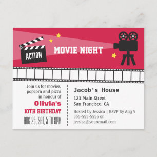 映画の夜 誕生日パーティー 招待状