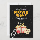 映画の夜 誕生日パーティー 裏庭シアター キッズ 招待状 (正面)