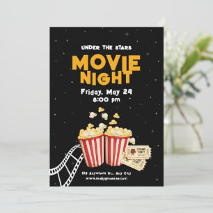 映画の夜 誕生日パーティー 裏庭シアター キッズ 招待状