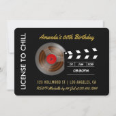 映画の夜 誕生日パーティーVIP招待状 招待状 (正面)