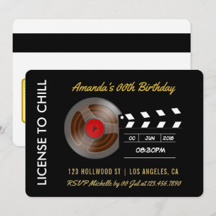 映画の夜 誕生日パーティーVIP招待状 招待状