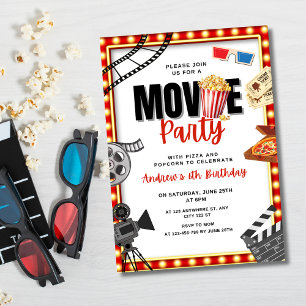 映画の夜 誕生日招待状, 映画パーティー 招待状